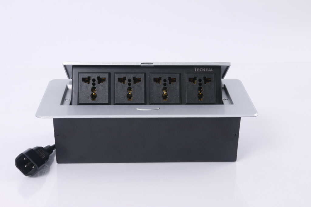 Caja Pop-Up TECREAL BD610-8 con 4 tomacorrientes integrados